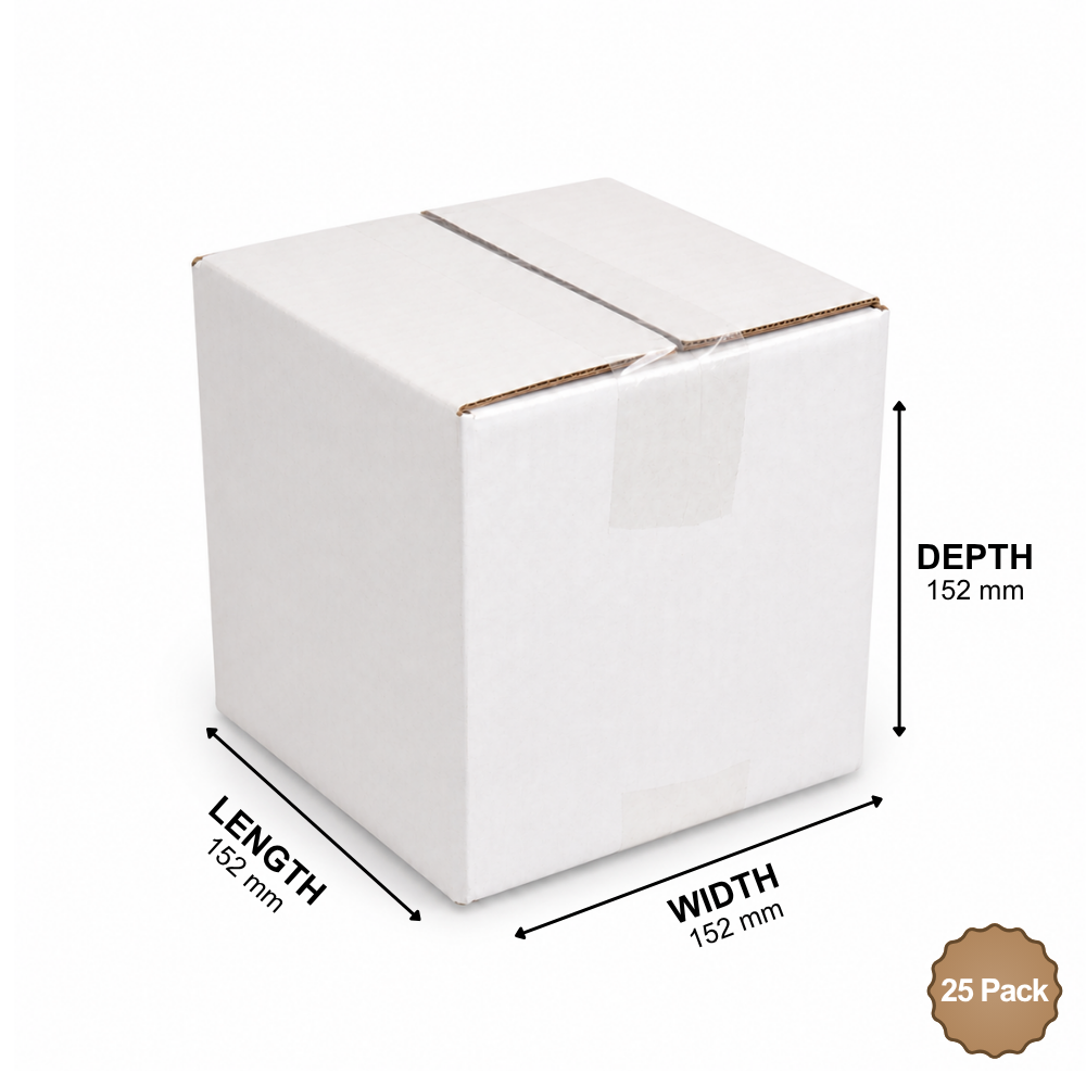 White Cube Box 152x152x152mm 3.54L (25 Boxes) 1B-354W