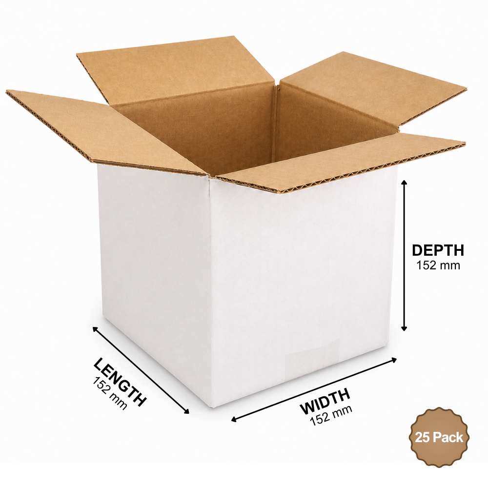 White Cube Box 152x152x152mm 3.54L (25 Boxes) 1B-354W