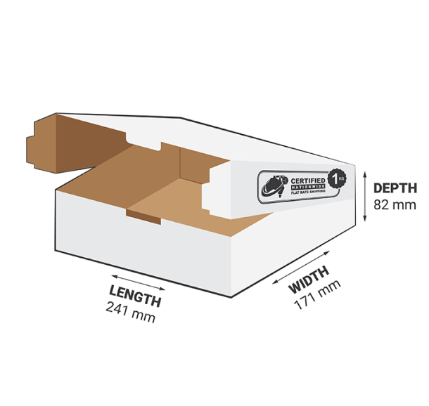 White Die-Cut Tamper Evident Mailer Box 241x171x82mm 3.38L (50 Boxes) 1B-T338W